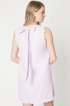 Scallop Edge Mini Shift Dress