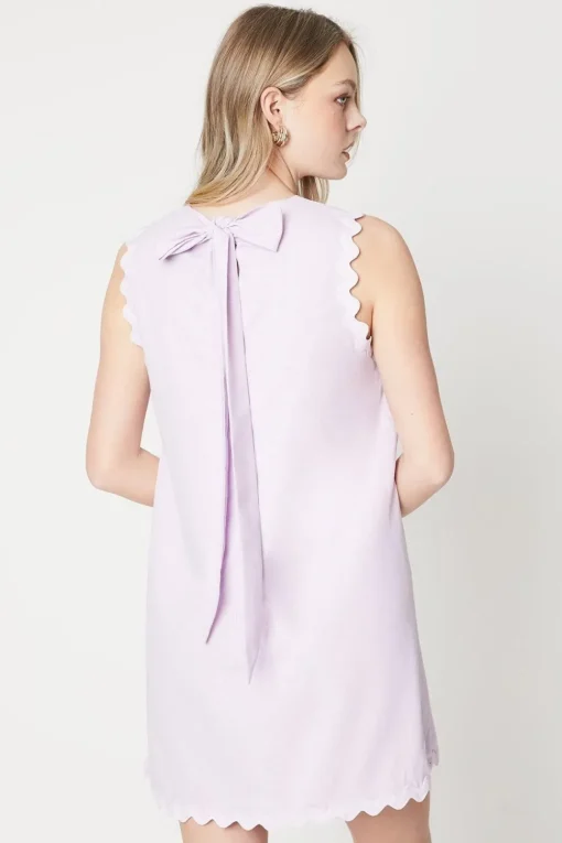 Scallop Edge Mini Shift Dress
