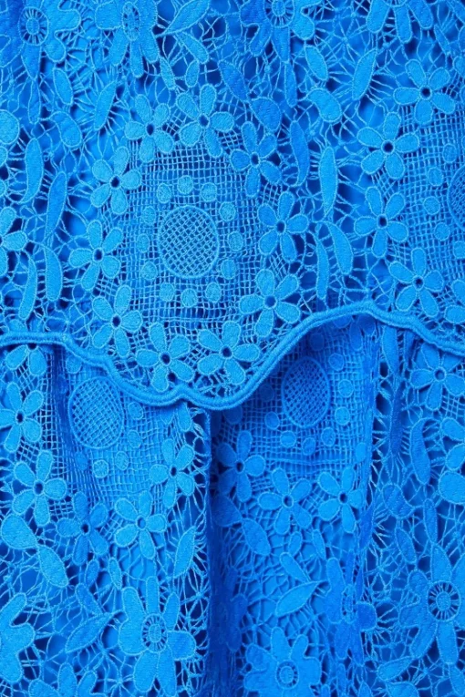Scallop Lace Tiered Midi Skirt