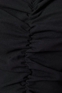 Scuba Crepe Ruched Front Wide Leg Jumpsuit