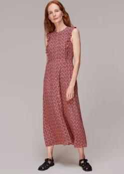 Sea Tree Frill Midi Dress-