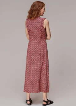 Sea Tree Frill Midi Dress-
