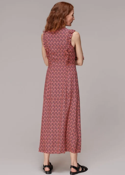 Sea Tree Frill Midi Dress-