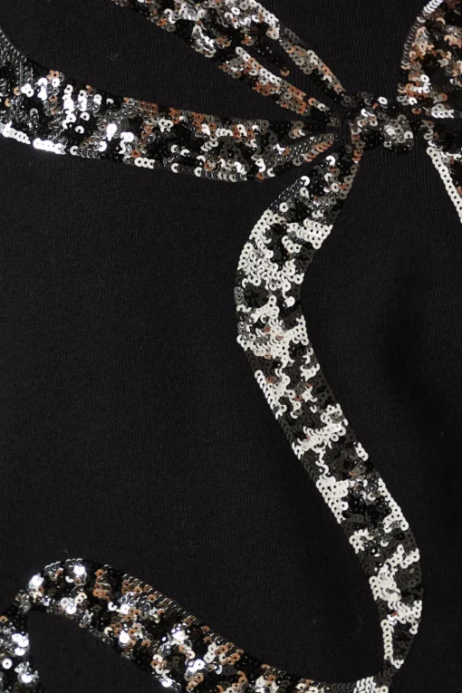 Sequin Bow Christmas Crew Neck Jumper