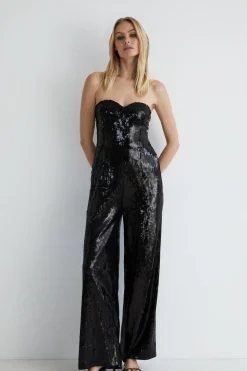 Sequin Sweetheart Bandeau Jumpsuit