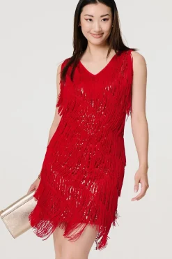 Sequin Tassel Fringed Mini Dress