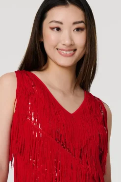 Sequin Tassel Fringed Mini Dress