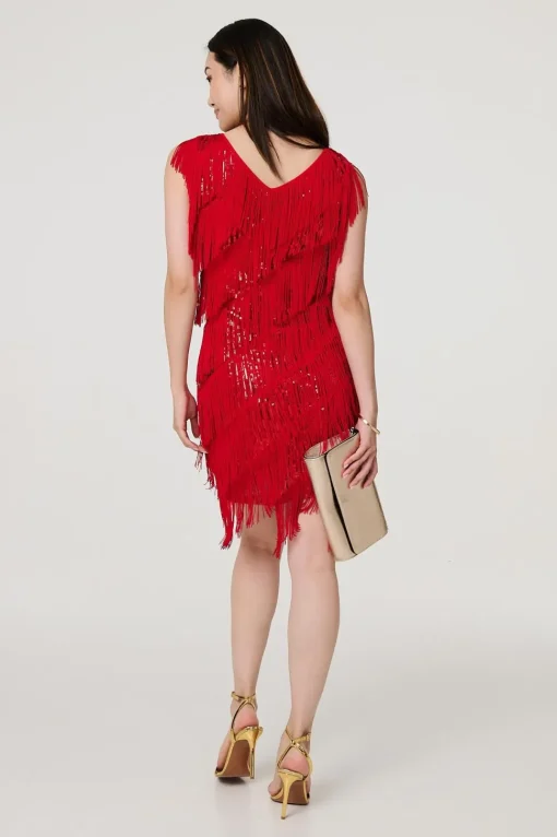 Sequin Tassel Fringed Mini Dress