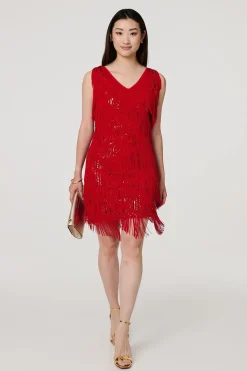 Sequin Tassel Fringed Mini Dress