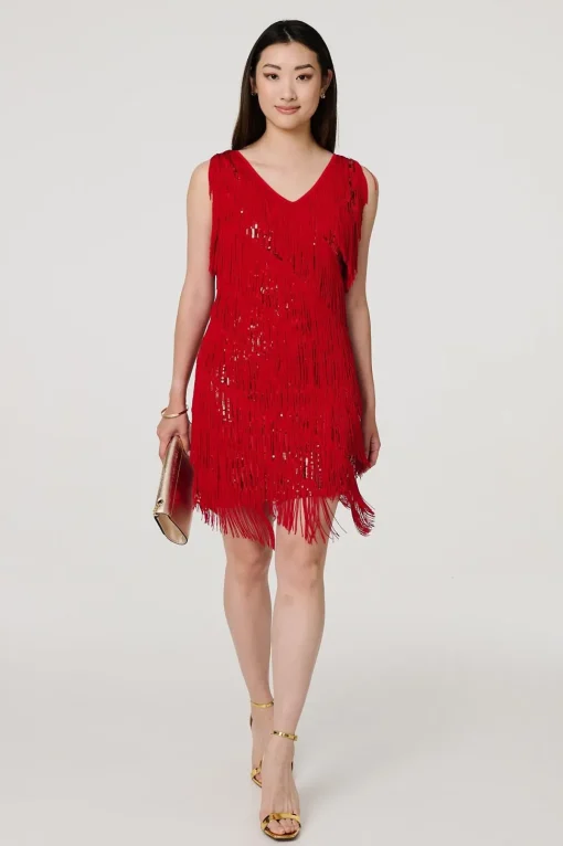 Sequin Tassel Fringed Mini Dress