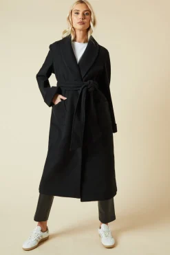 Shawl Collar Midi Coat