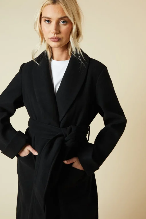Shawl Collar Midi Coat