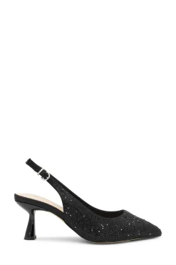 Shimmer 'Fiora' Wide Fit Mid Kitten Heel Slingback Shoe