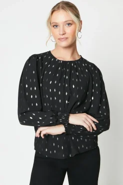 Shirred Cuff Blouse