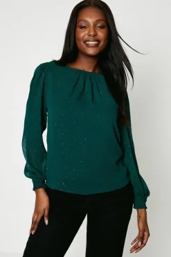 Shirred Cuff Blouse