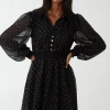 Shirred Waist & Puff Hem Shirt Dress