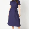 Shirred Waist Shirt Dress