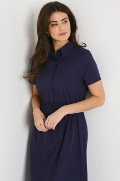 Shirred Waist Shirt Dress