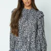Shirred Yoke Long Sleeve Blouse