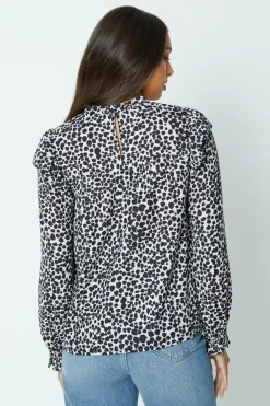 Shirred Yoke Long Sleeve Blouse