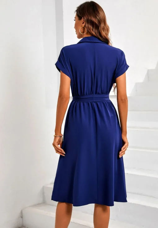 Short Sleeve Shirt Midi Dress