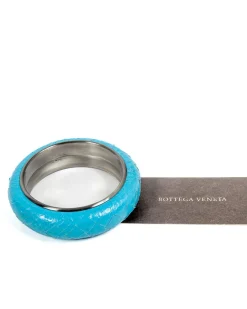 Silver and Snake Leather Bracelet