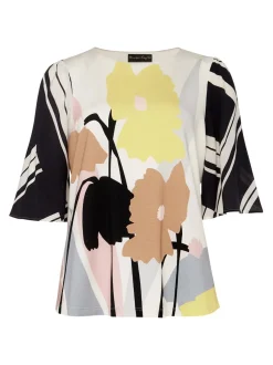 Silvie Floral And Stripe Print Top-Floral