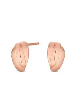 Simply Silver 14ct Rose Gold Plated Sterling Silver 925 Bead Stud Earrings