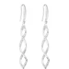 Simply Silver Sterling Silver 925 With Cubic Zirconia Wrapped In Love Intertwined Drop Earrings
