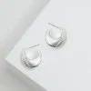 Simply Silver Sterling Silver 925 Polished Textured Hoop Earrings