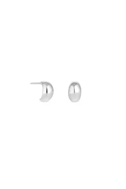 Simply Silver Sterling Silver 925 Polished Dome Hoop Earrings