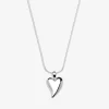 Simply Silver Sterling Silver 925 Polished Tapered Heart Pendant Necklace