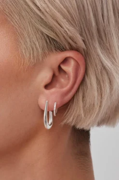 Simply Silver Sterling Silver 925 Mini Diamond Cut Hoop Earrings