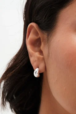 Simply Silver Sterling Silver 925 Polished Dome Hoop Earrings