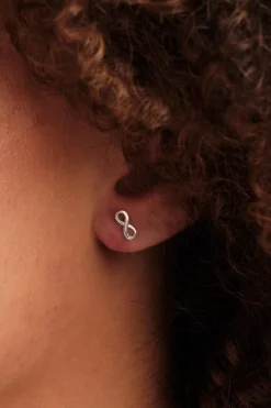 Simply Silver Sterling Silver 925 Mini Infinity Stud Earrings
