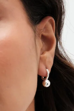 Simply Silver Sterling Silver 925 Polished Orb Huggie Hoop Earrings