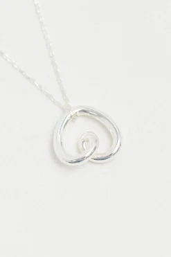 Simply Silver Sterling Silver 925 Swirl Open Heart Necklace