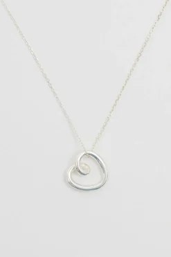 Simply Silver Sterling Silver 925 Swirl Open Heart Necklace