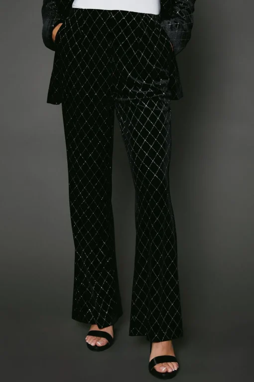 Single Breasted Embellished Velvet Blazer