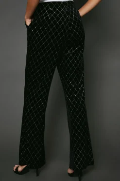 Single Breasted Embellished Velvet Blazer