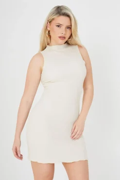 Sleeveless High Neck Mini Dress