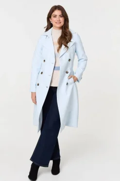 Slim Knee Length Tie Waist Trench Coat