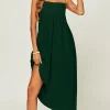 Slip Dress In Dark Green