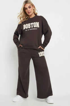 Slogan Wide Leg Joggers