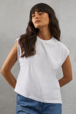 Slub Jersey Asymmetric Hem Tee