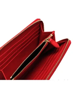 Small Leather Wallet Red