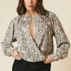 Snake Key Hole Wrap Long Sleeve Top