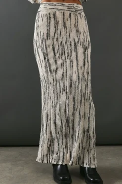 Space Dye Knitted Midaxi Skirt