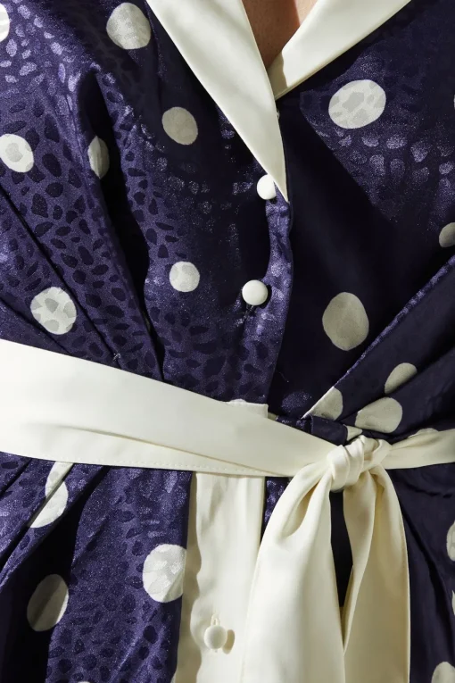 Spot Contrast Collar Dress