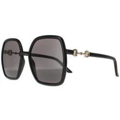 Square Black and Gold Grey Sunglasses